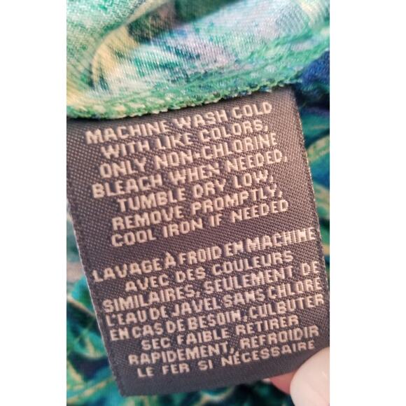 Caribbean Joe Pants Womens Size PL Casual Travel Tropical Rayon Wide Leg Cropped - Picture 5 of 6